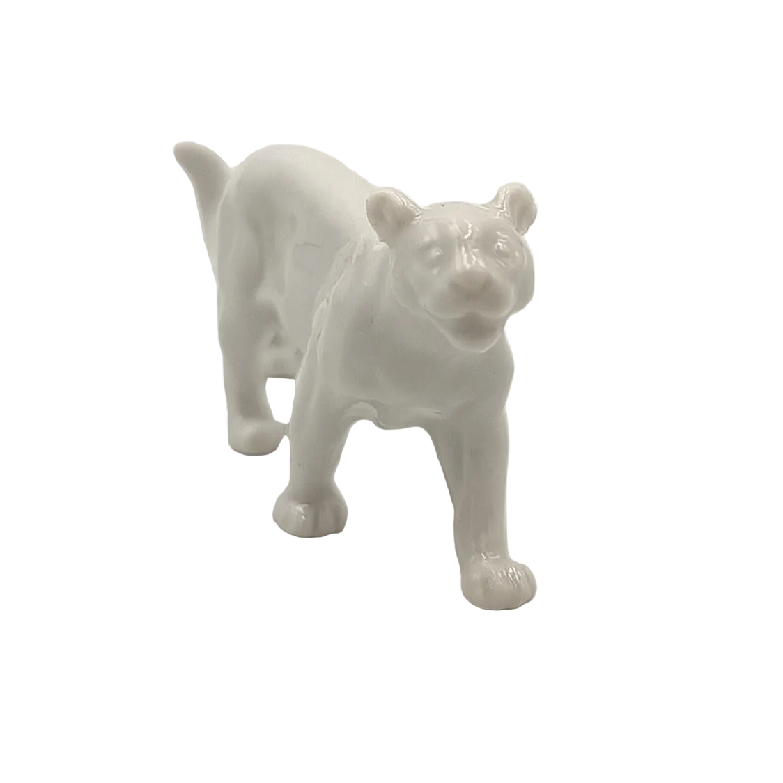 Rosenthal | White Porcelain Miniature Leopard Figurine | Prowling Pose | Selb-Plössberg | c.1953–1970s