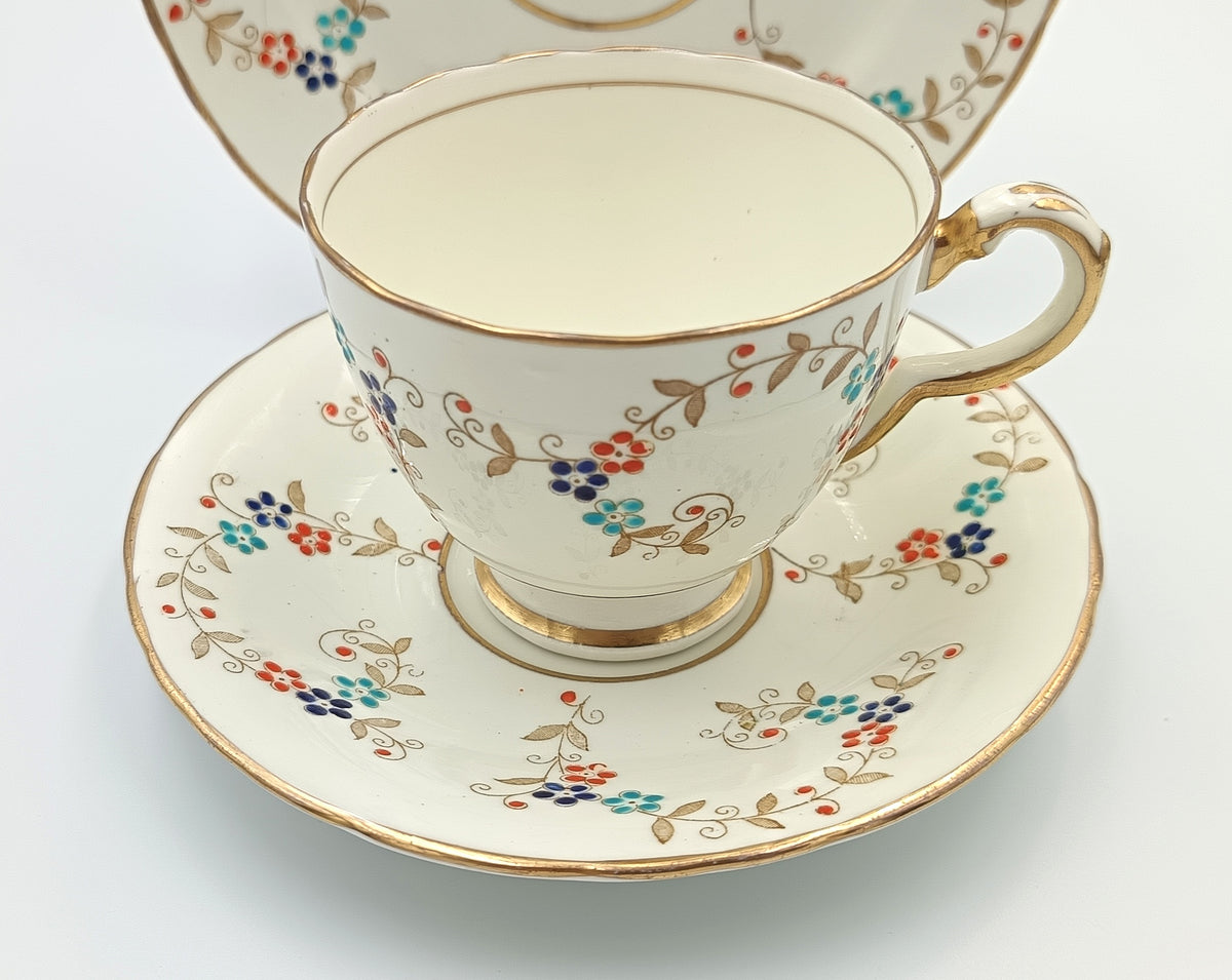 J. H. Middleton & Co. (Delphine) | Pattern 1937 | Tea Trio | Bone China | Longton, England, c.1930s