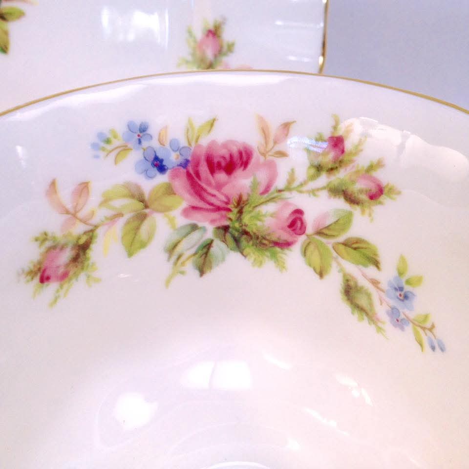 Royal Albert | Moss Rose | Trio & Three Candlesticks | Bone China | England, 1956–