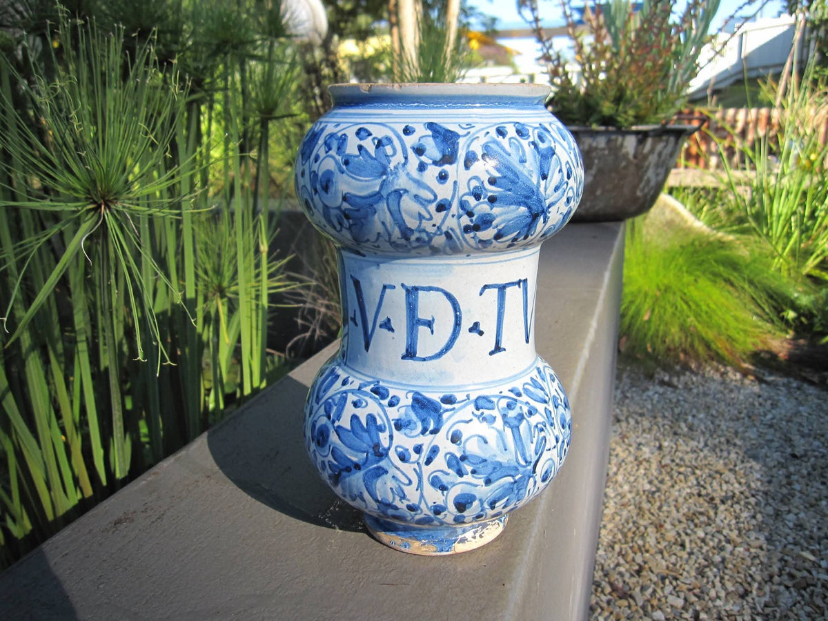 Italian Majolica | Albarello Apothecary Jar | Blue and White | Rome or Savona | c.16th–17th Century