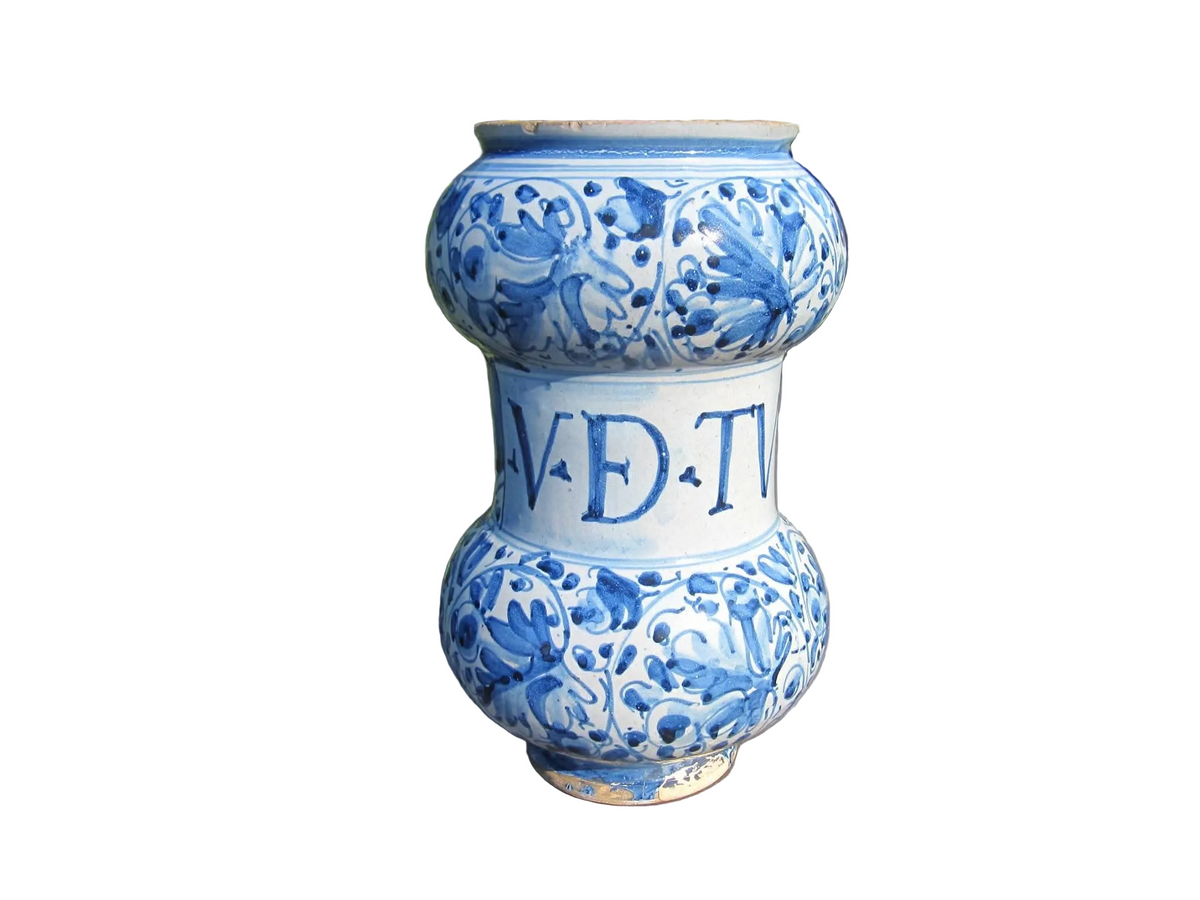 Italian Majolica | Albarello Apothecary Jar | Blue and White | Rome or Savona | c.16th–17th Century