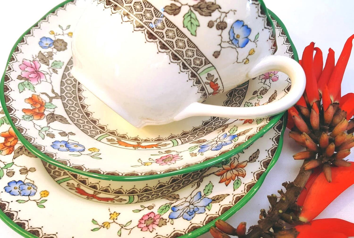 Copeland Spode | Chinese Rose | Two Trios | Rd No 629,599 | Circa 1913–1940s