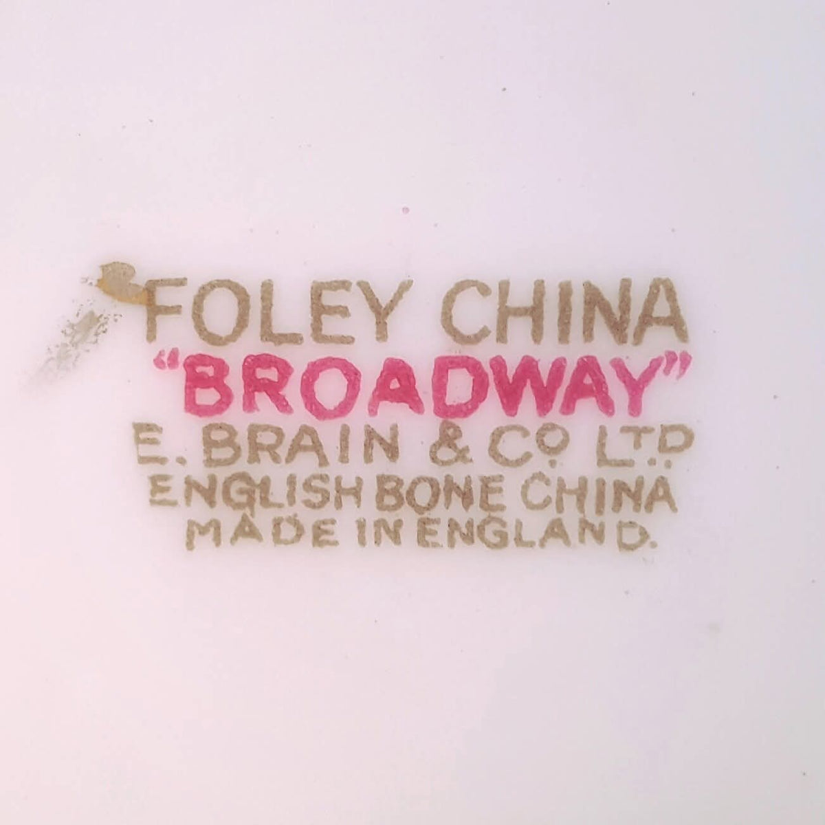 Foley China | Broadway Pattern | E. Brain & Co. Ltd. | Large Handled Cake Plate | English Bone China | Circa 1950s–1960s | Excellent Condition