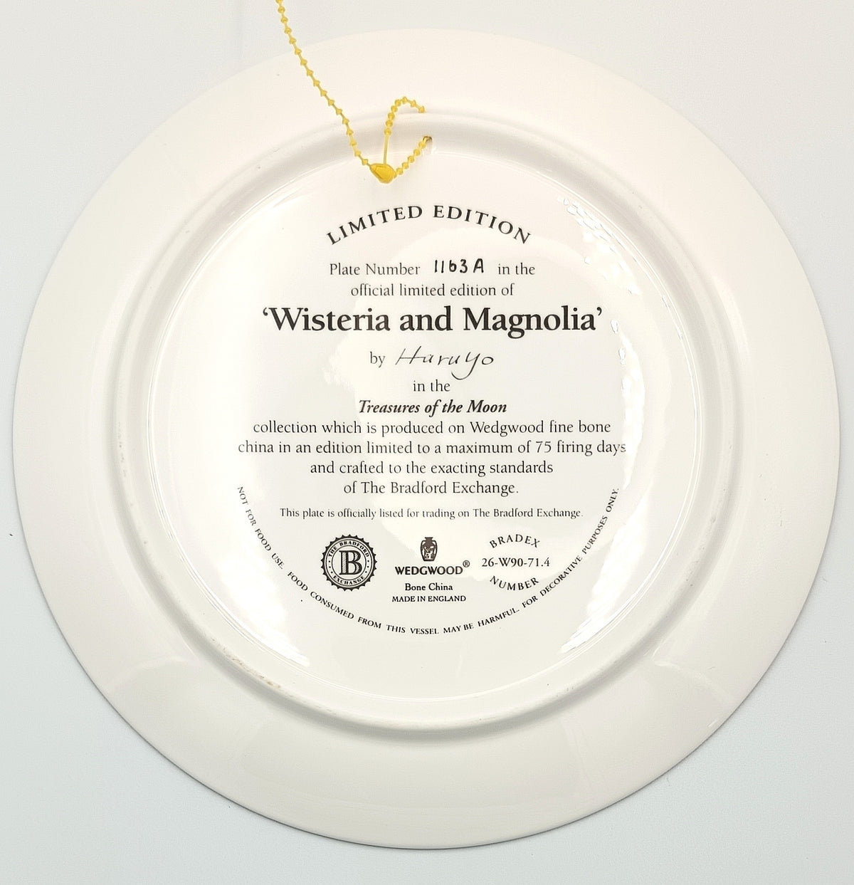 Wedgwood | Bone China | Collector Plate | ‘Wisteria and Magnolia’ | Treasures of the Moon Series | England | Late 20th Century