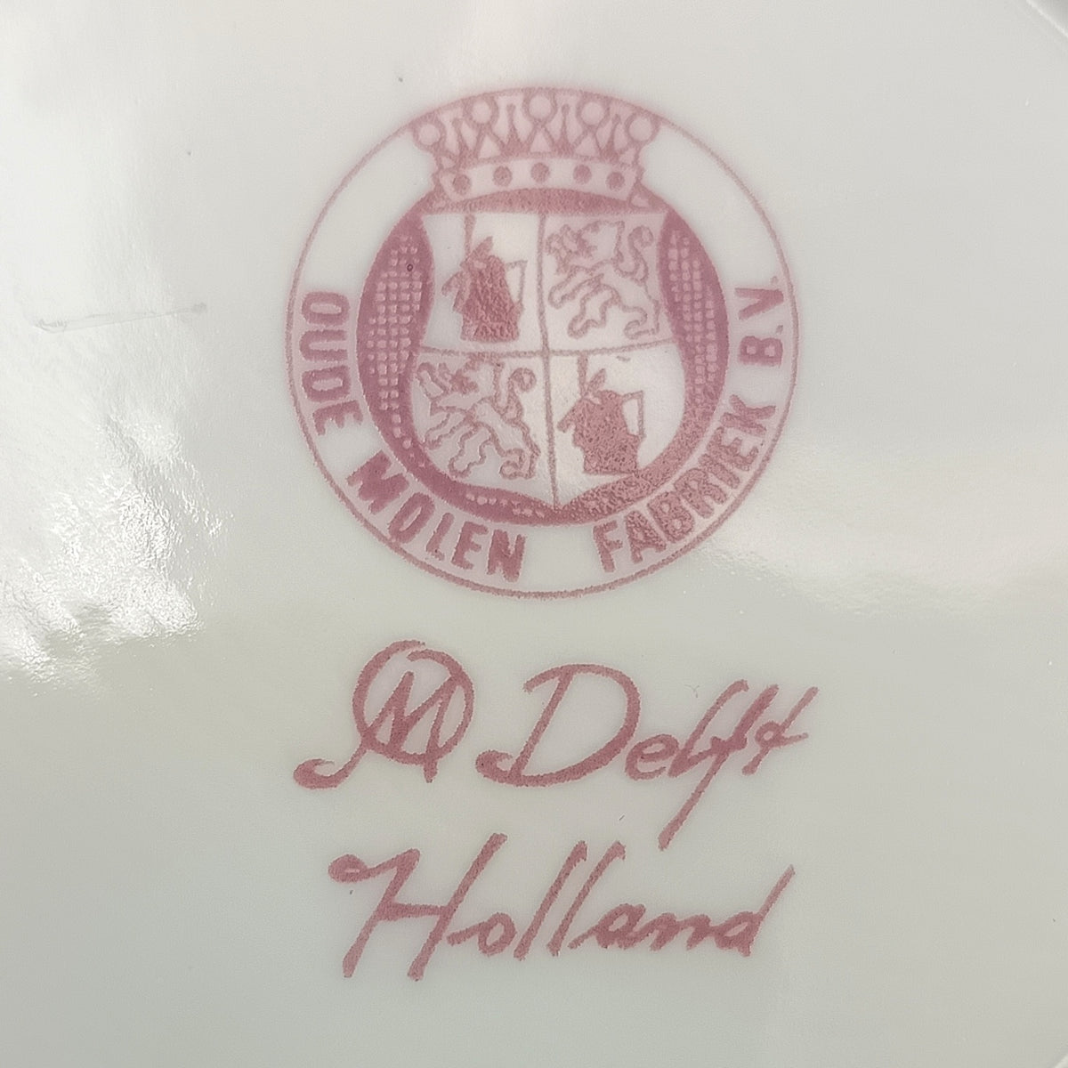 Oude Molen Fabriek B.V. | Dutch Harbour Scene | Octagonal Trinket Dish | Transfer-Printed Porcelain | Holland, 20th Century