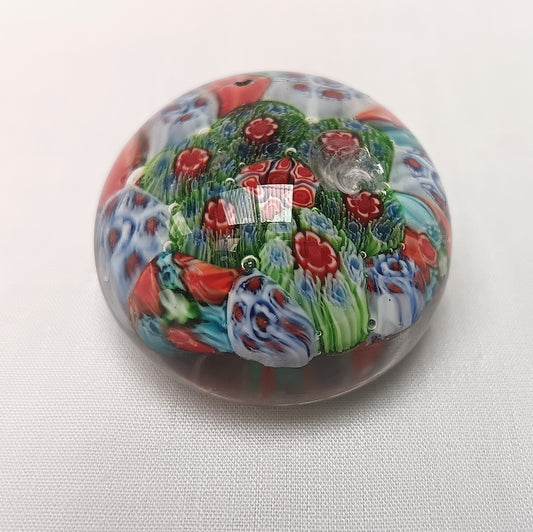 Vintage Handmade Murano Millefiori Art Glass Paperweight