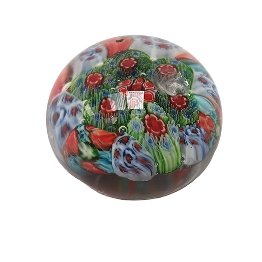 Vintage Handmade Murano Millefiori Art Glass Paperweight