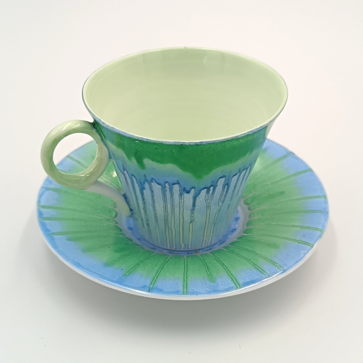 Shelley | Harmony Dripware | Regent Shape | Blue & Green | Part Coffee Service | England, 1933–1934