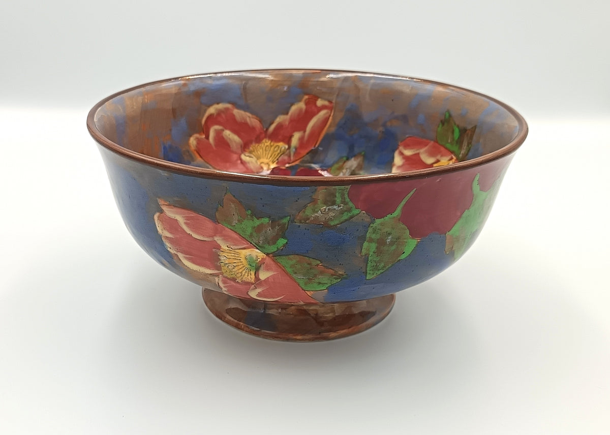 Royal Doulton | Wild Rose (D6227) | Winchester Footed Bowl | Hand-Painted Earthenware | Burslem, England, c.1940s