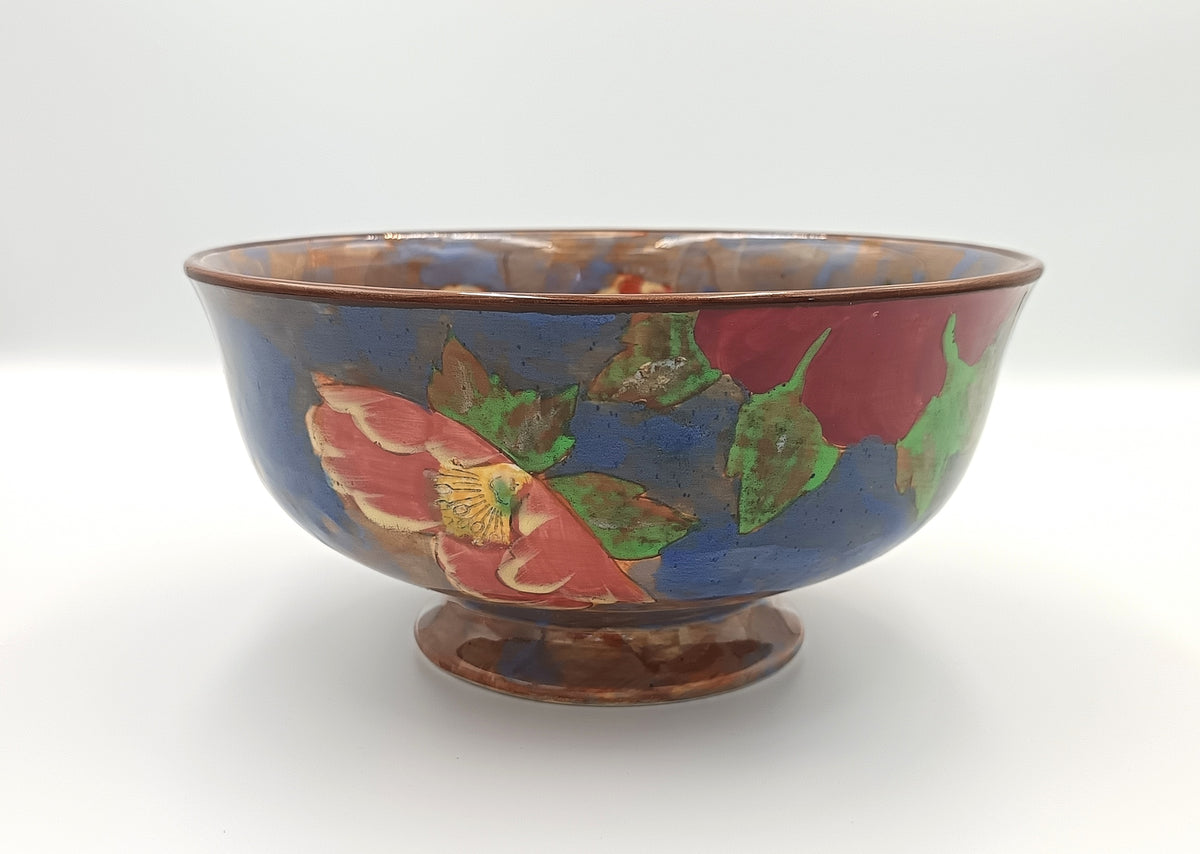 Royal Doulton | Wild Rose (D6227) | Winchester Footed Bowl | Hand-Painted Earthenware | Burslem, England, c.1940s
