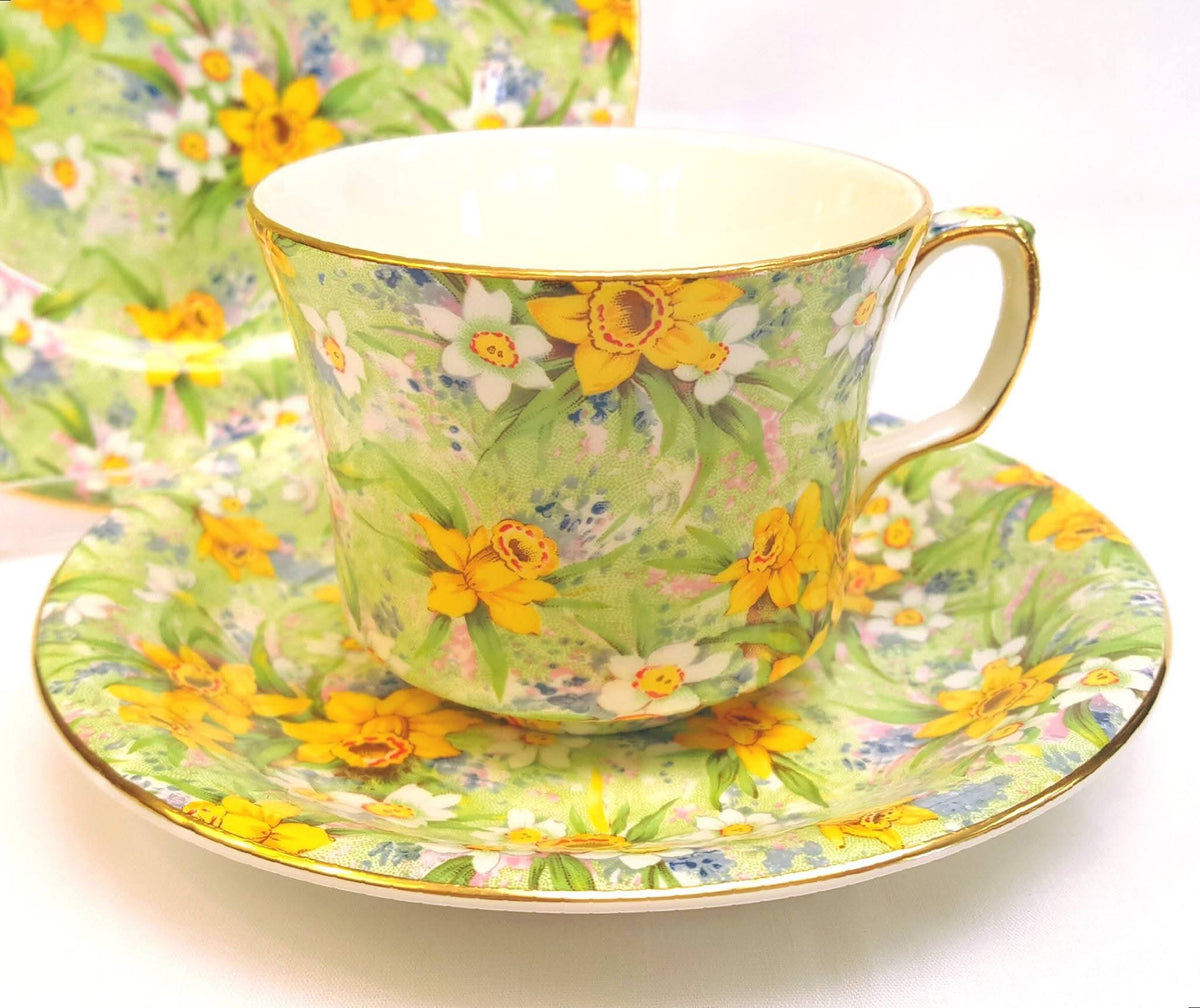 Grimwades Royal Winton | 'Richmond' Chintz | Two Trios | Richmond Shape | Earthenware | 1995 Reissue of 1938 Original | Unused Condition