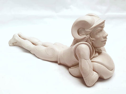 Rare John Biccard Crushed Marble Sculpture "Pablo" — South African Art, Shepherd Boy Self-Portrait, Signed, 340mm