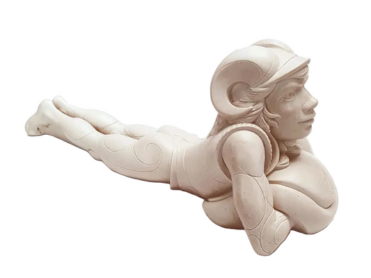 Rare John Biccard Crushed Marble Sculpture "Pablo" — South African Art, Shepherd Boy Self-Portrait, Signed, 340mm