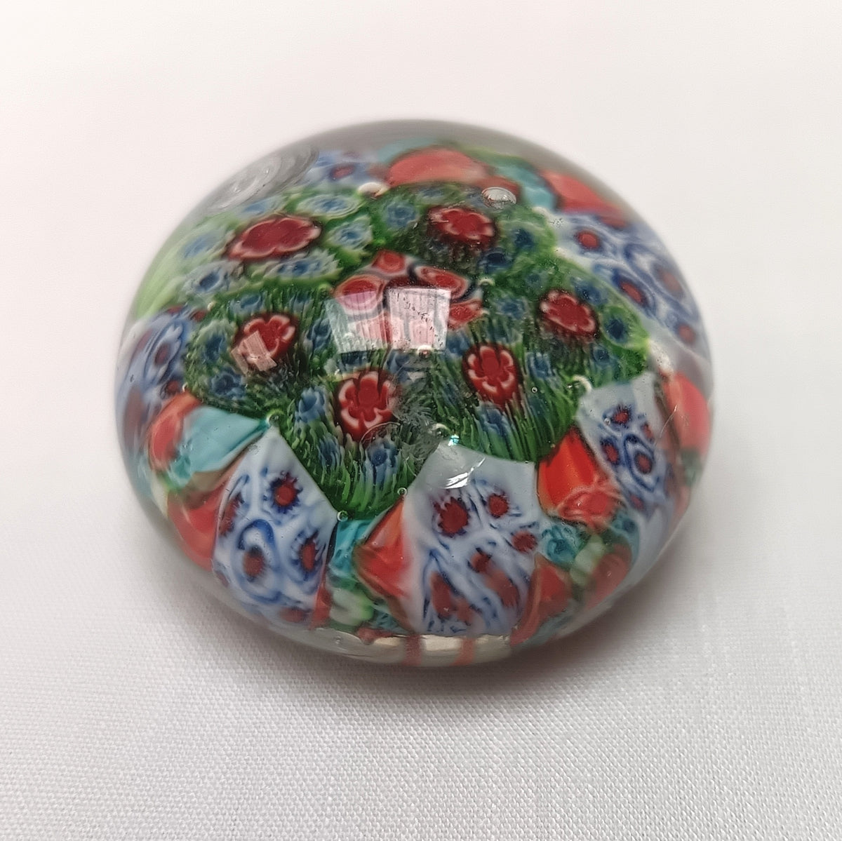 Vintage Handmade Murano Millefiori Art Glass Paperweight