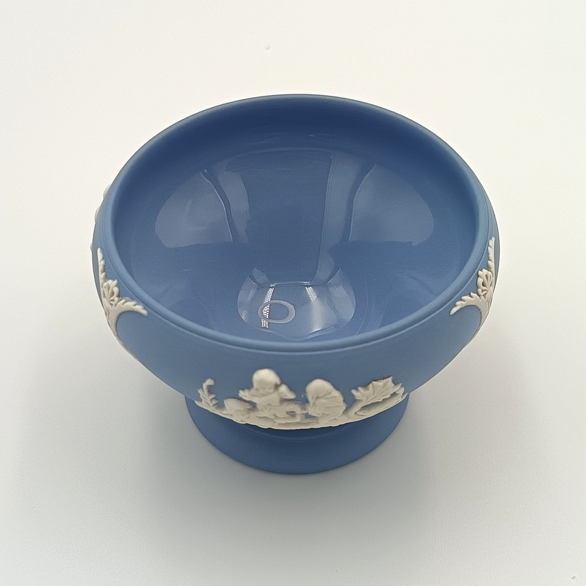 Wedgwood | Jasperware | Footed Bowl | Light Blue | Putti and Classical Figures in Bas-Relief | England | Mid-Twentieth Century