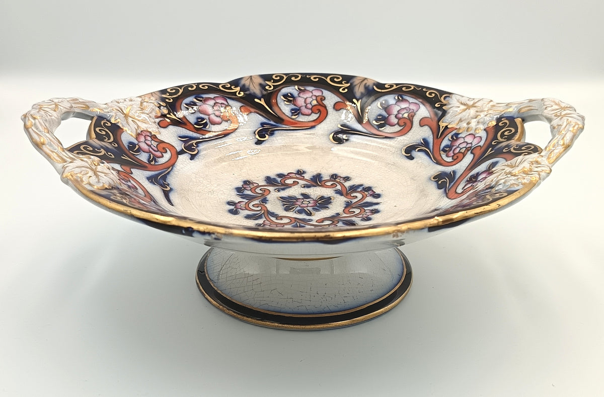 Staffordshire Earthenware | Imari Palette | Pair of Footed Dessert Compotes with Grape & Vine Handles | Pattern 6/2270 | England, c.1840–1865