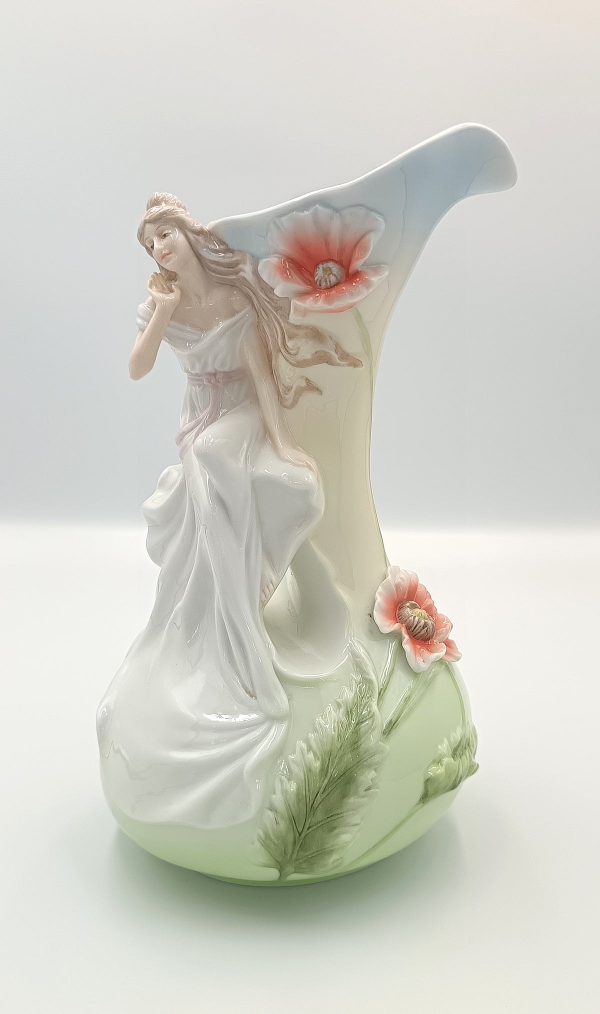 Unicorn Studio | Art Nouveau Revival Figural Vase | Fine Porcelain | Late 20th Century