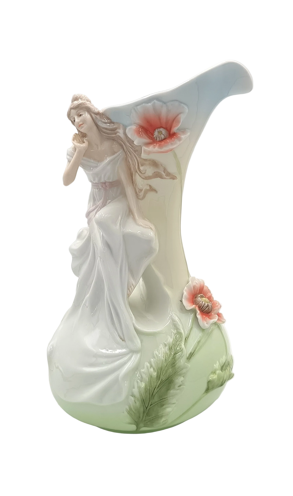 Unicorn Studio | Art Nouveau Revival Figural Vase | Fine Porcelain | Late 20th Century