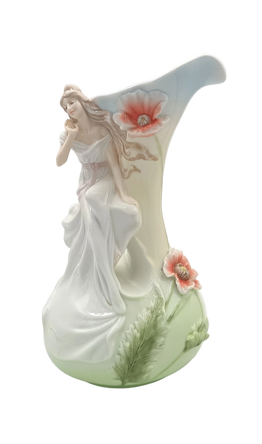 Unicorn Studio | Art Nouveau Revival Figural Vase | Fine Porcelain | Late 20th Century