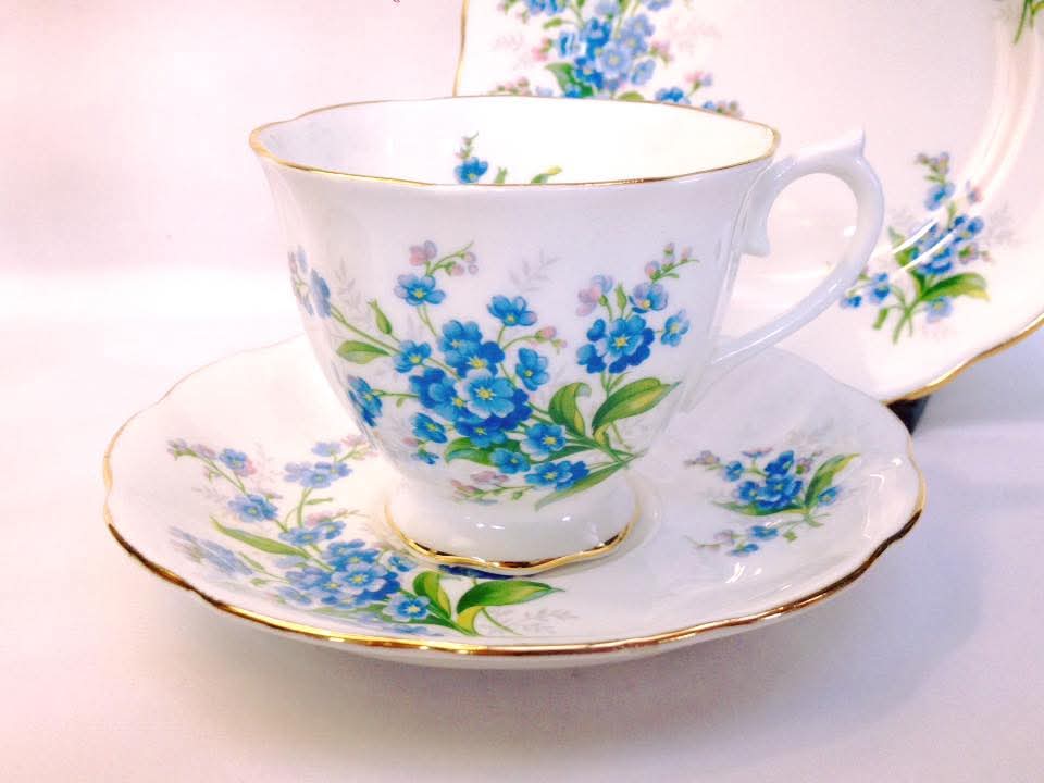 Royal Albert | Forget-Me-Not | Set of Five Trios | Bone China | England, c.1927–1959