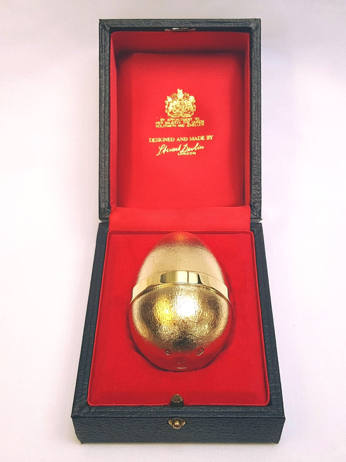 Stuart Devlin | Silver-Gilt 'Surprise' Egg | Mother Swan & Three Cygnets with Green Enamel Foliage | Limited Edition No. 70 | London Hallmarked 1984 | Royal Warrant Presentation Case | Exceptional Collector's Piece