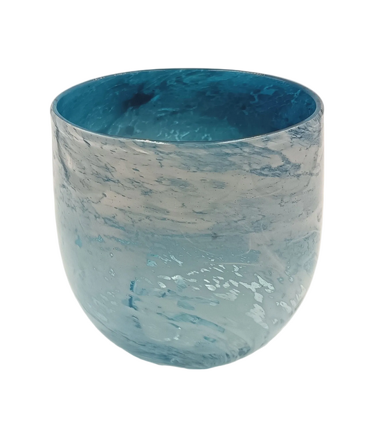 Studio Glass | Hand-Blown Vessel | Blue and White Inclusions | Late 20th / Early 21st Century