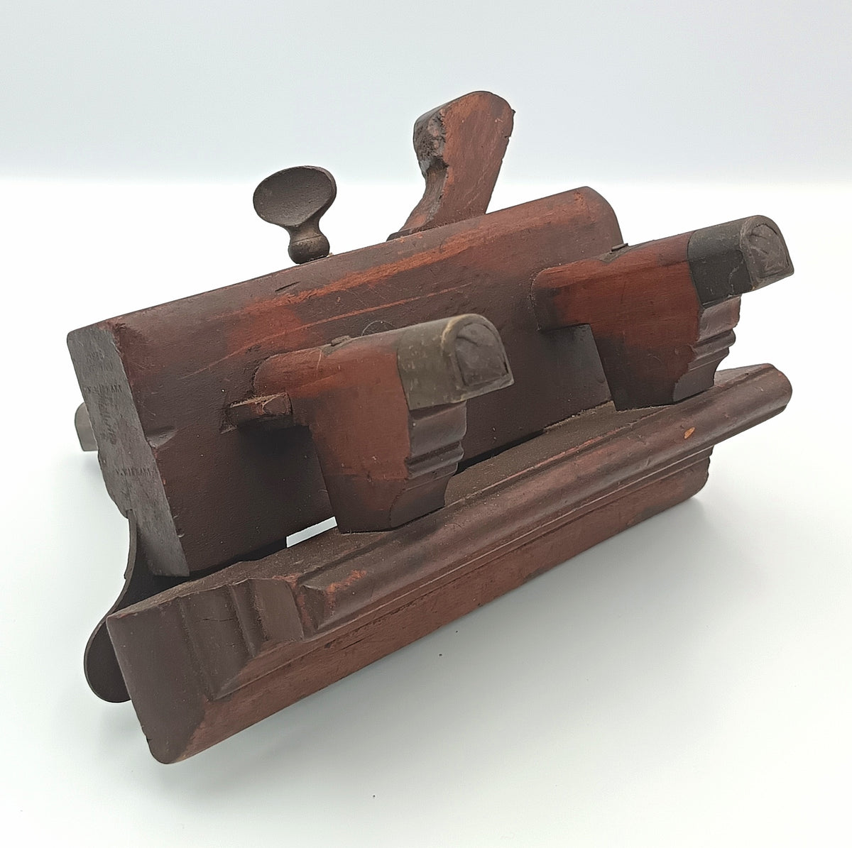 Antique Screw-Arm Plough Plane | Hardwood & Brass | 19th Century