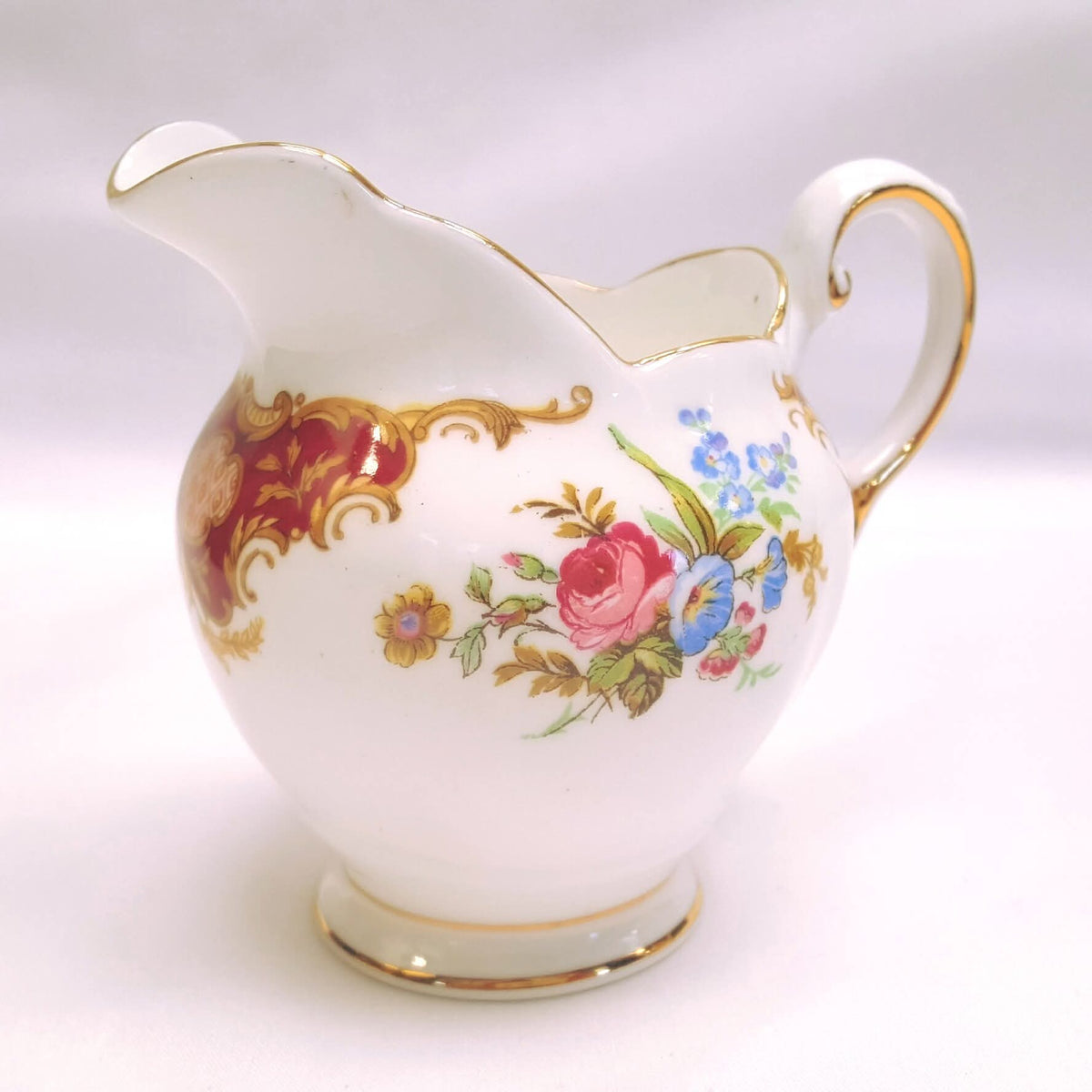 Tuscan Fine Bone China | Windsor | Coffee Set | Crimson & Gold Rococo | Circa late 1940s–1950s