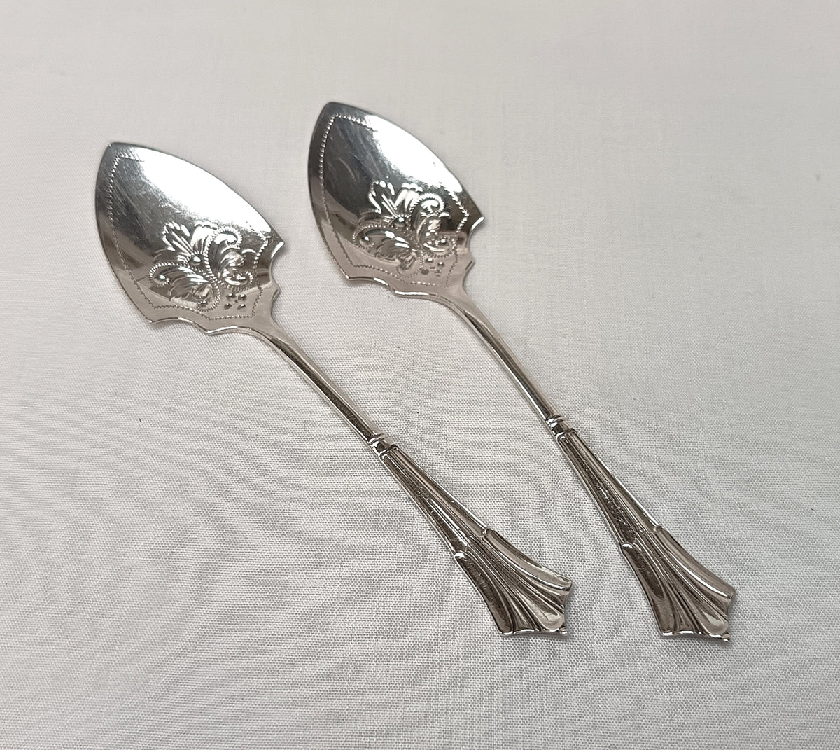 Joseph Rodgers & Sons | Fan-Handle Preserve Spoons | Sterling Silver | Pair | Sheffield 1903