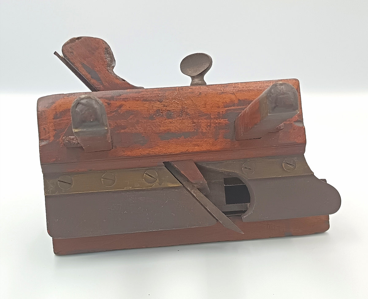 Antique Screw-Arm Plough Plane | Hardwood & Brass | 19th Century