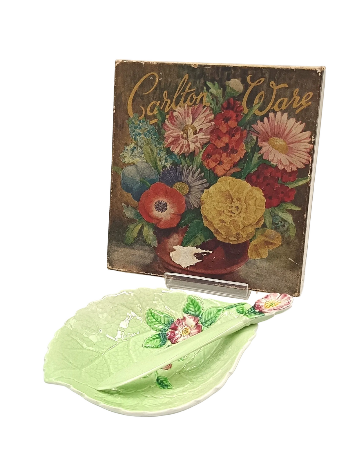 Carlton Ware | Wild Rose | Leaf Dish & Knife | Earthenware | England, c.1935–1961