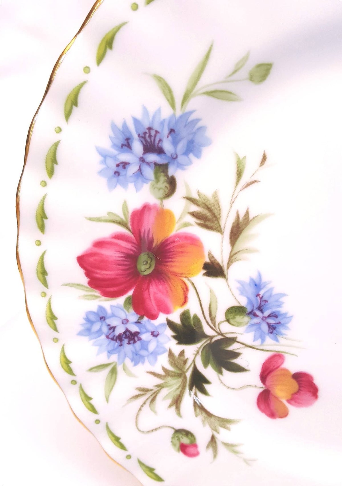 Royal Albert | Flower of the Month Series | August — Poppy | Trio: Cup, Saucer & Side Plate | © 1970 First Production | Bone China | England | Mint Unused Condition
