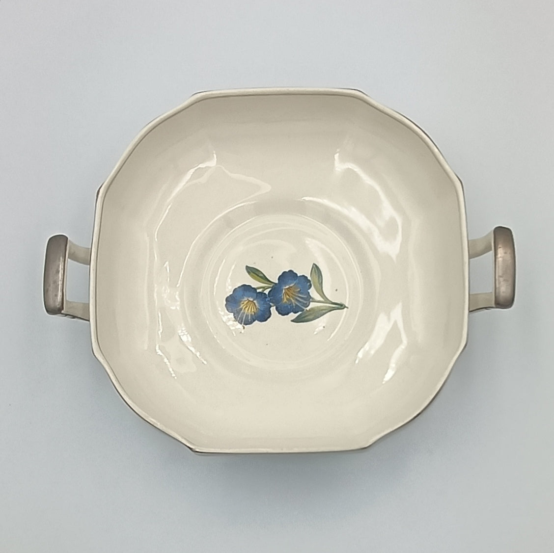 W.H. Grindley & Co. | Ivory Earthenware | Blue Floral | Covered Serving Tureen | England, circa 1925–1935