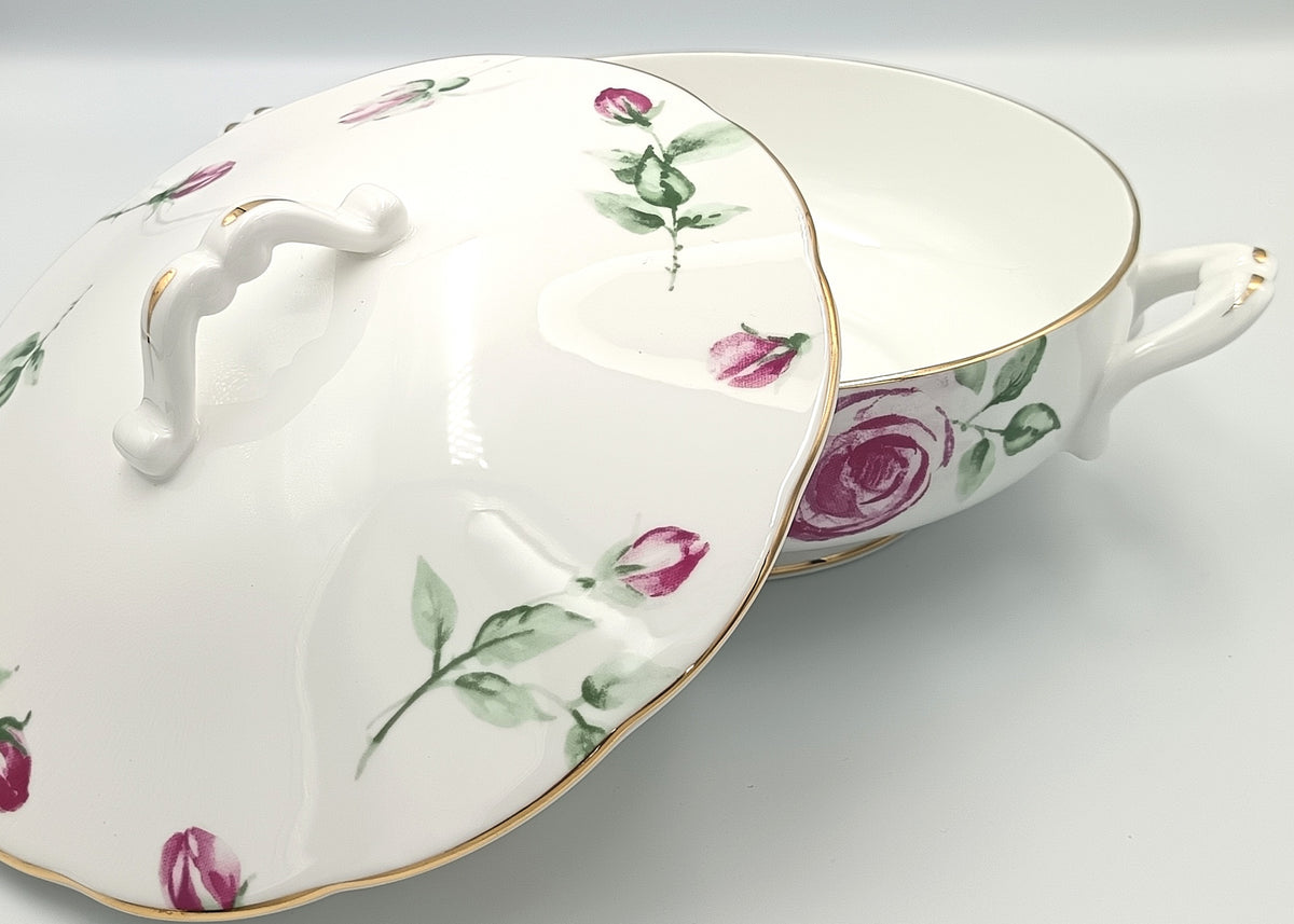 Royal Albert | Rose Clouds | Covered Serving Dish | Bone China | England, 21st Century