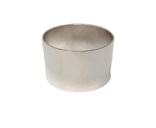 Continental Silver Napkin Ring — Plain Polished Wide Cylinder, SILVER Stamped, 23g, No Inscription, Excellent Condition