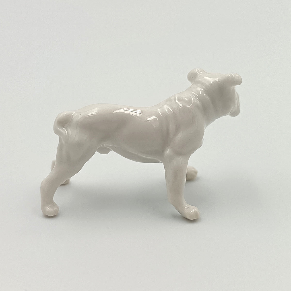 Rosenthal | White Porcelain Miniature English Bulldog Figurine | Standing Pose | Germany | c.1957–1970s