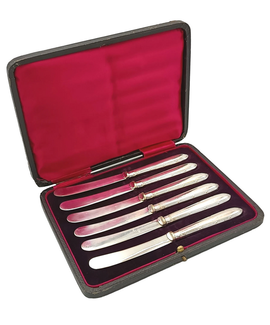 Victorian | Silver-Plated Butter Spreaders | Set of Six | Original Presentation Case | England | c.1880–1910