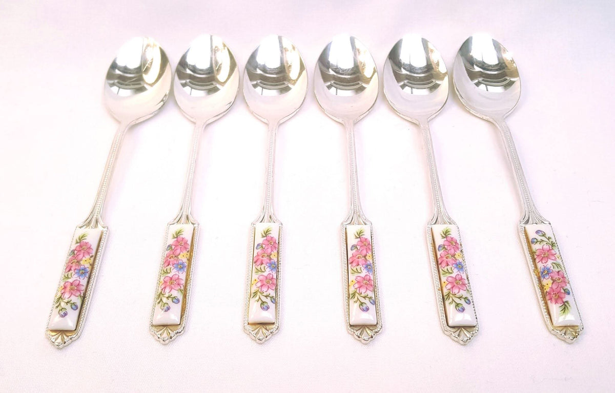 Greensons | Dresden | Silver-Plated Cutlery with Porcelain Handle Insets | 14-Piece Set | Made in England