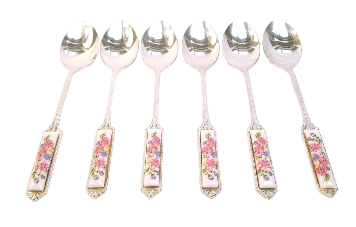 Greensons | Dresden | Silver-Plated Cutlery with Porcelain Handle Insets | 14-Piece Set | Made in England