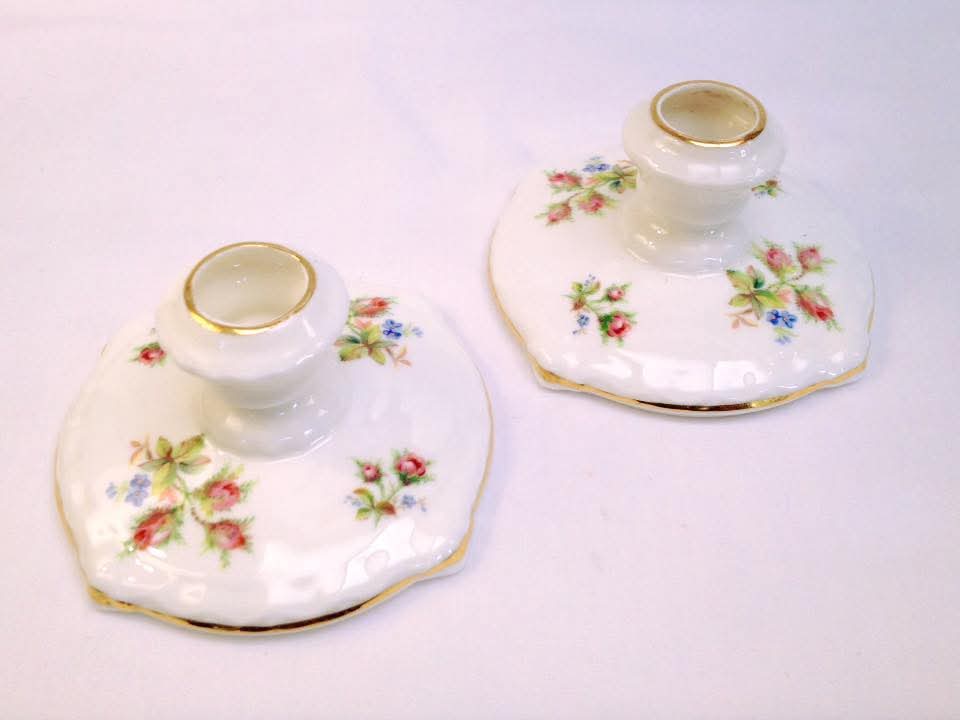 Royal Albert | Moss Rose | Trio & Three Candlesticks | Bone China | England, 1956–