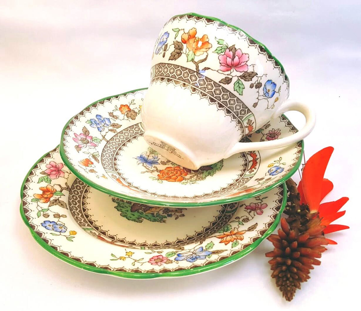 Copeland Spode | Chinese Rose | Two Trios | Rd No 629,599 | Circa 1913–1940s