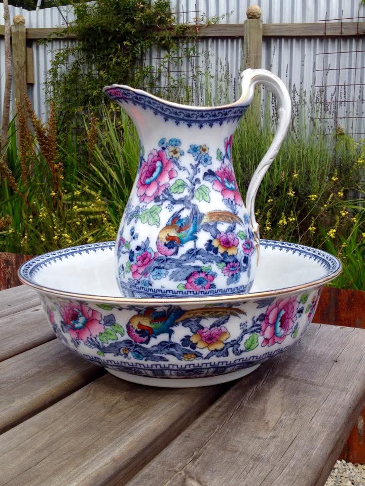 Keeling & Co. Ltd | Losol Ware | Shanghai | Washbowl and Jug | Semi-Porcelain | Burslem, England | c.1912–1936