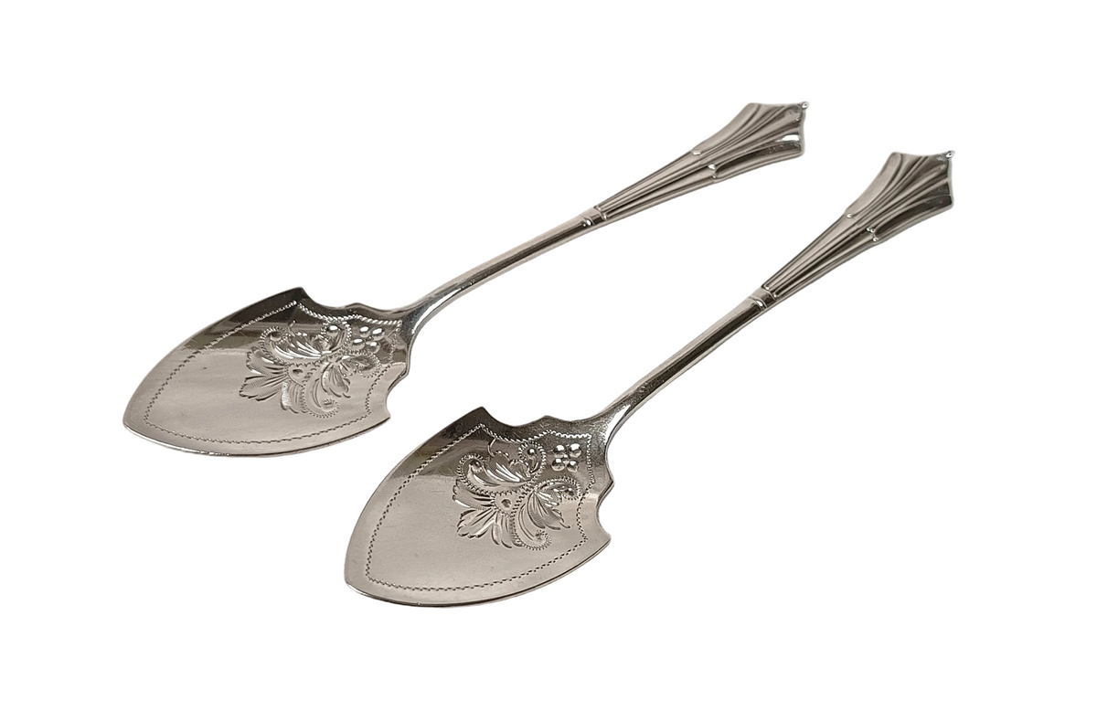 Joseph Rodgers & Sons | Fan-Handle Preserve Spoons | Sterling Silver | Pair | Sheffield 1903
