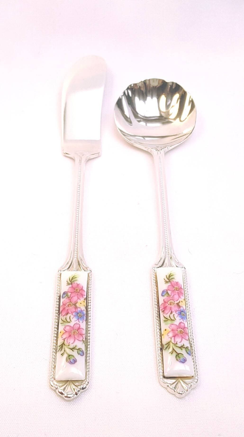 Greensons | Dresden | Silver-Plated Cutlery with Porcelain Handle Insets | 14-Piece Set | Made in England