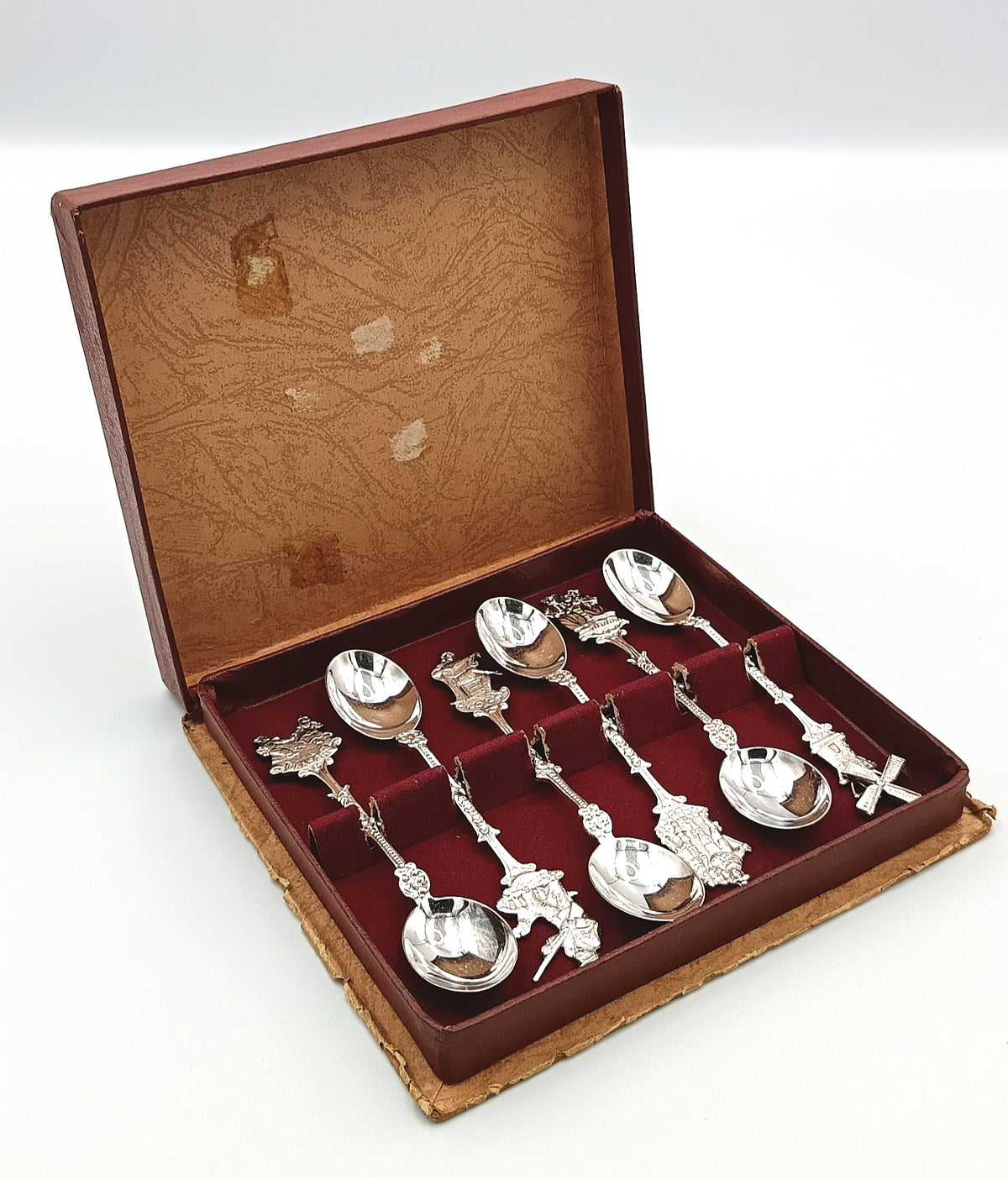 EPNS | Dutch Motif Figural Teaspoons | Set of Six | Original Presentation Case | Made in Holland | Mid-20th Century