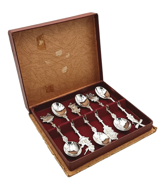 EPNS | Dutch Motif Figural Teaspoons | Set of Six | Original Presentation Case | Made in Holland | Mid-20th Century