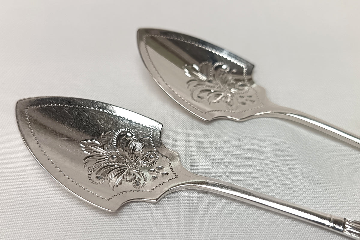 Joseph Rodgers & Sons | Fan-Handle Preserve Spoons | Sterling Silver | Pair | Sheffield 1903