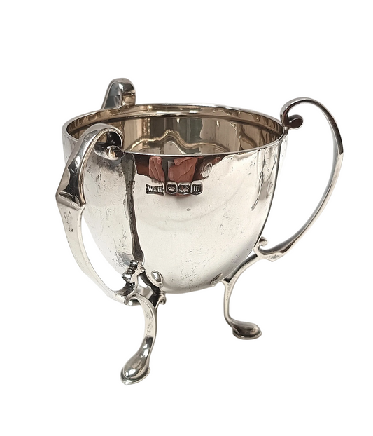 Art Deco Sterling Silver Tyg / Loving Cup – Walker & Hall Sheffield 1929, Egg-Shaped Elegance