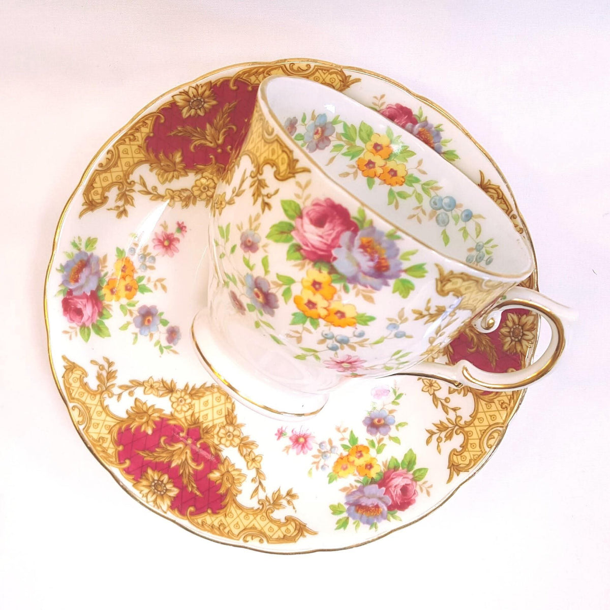 Tuscan Fine English Bone China | Provence | Two Duos (Cup & Saucer) | Pattern C18497 | Circa 1940s–1950s