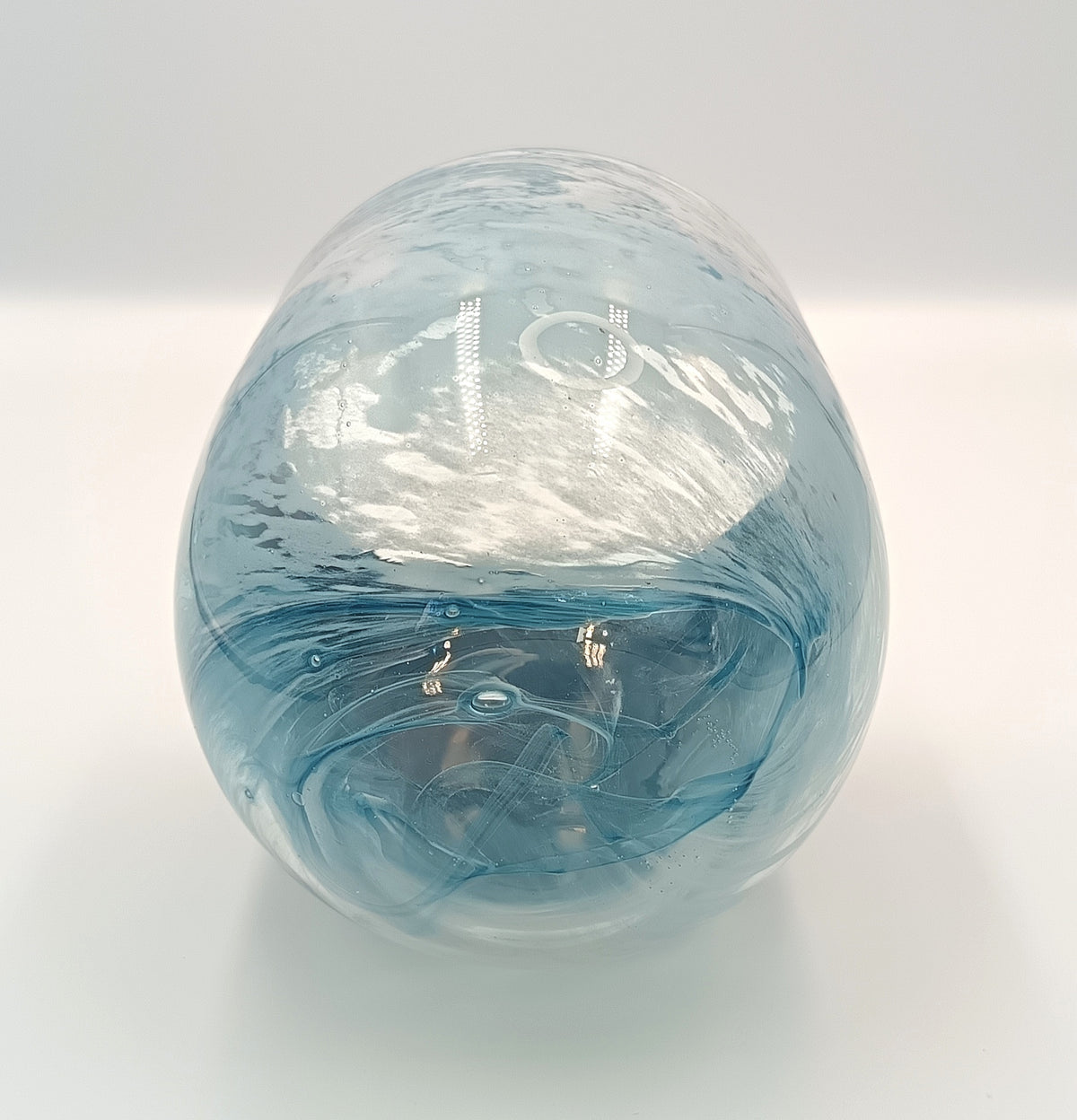 Studio Glass | Hand-Blown Vessel | Blue and White Inclusions | Late 20th / Early 21st Century